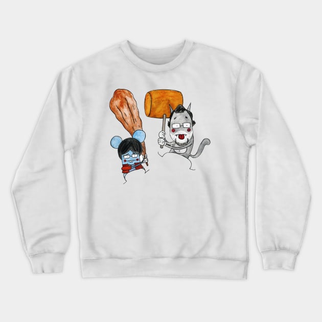 Cat and mouse Crewneck Sweatshirt by Andrewstg
